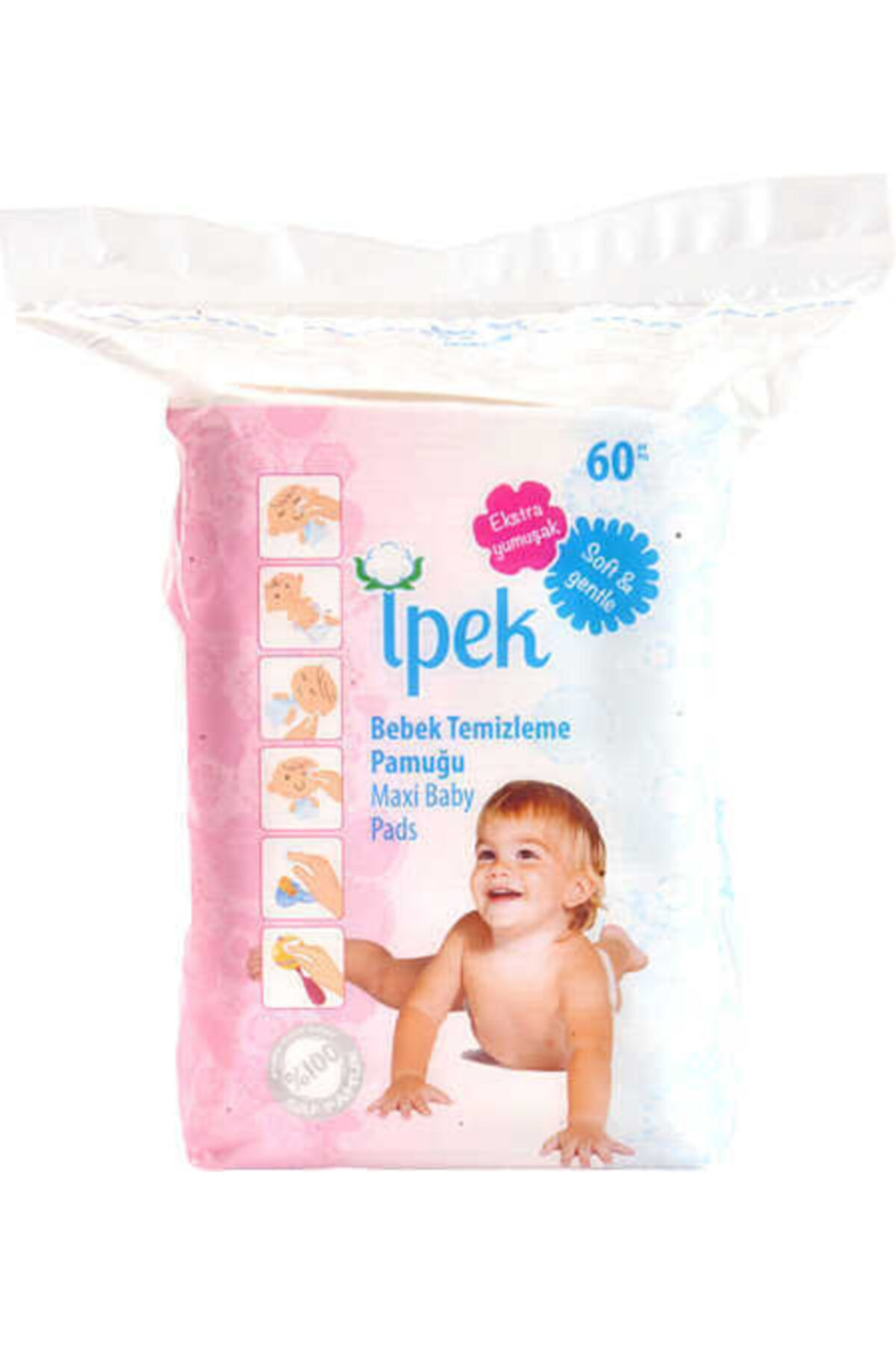 İpek Bebek Temizlik Pamuğu 60 'Lı