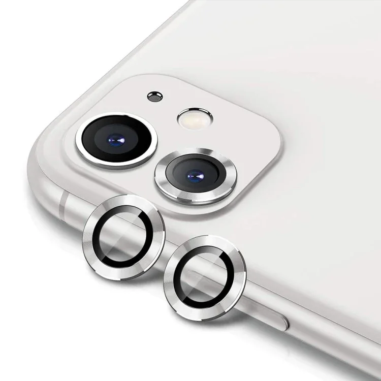 iPhone 11 6.1" 3D Metal Çerçeveli Kamera Lens Koruyucu - 4 Renk Temperli Cam