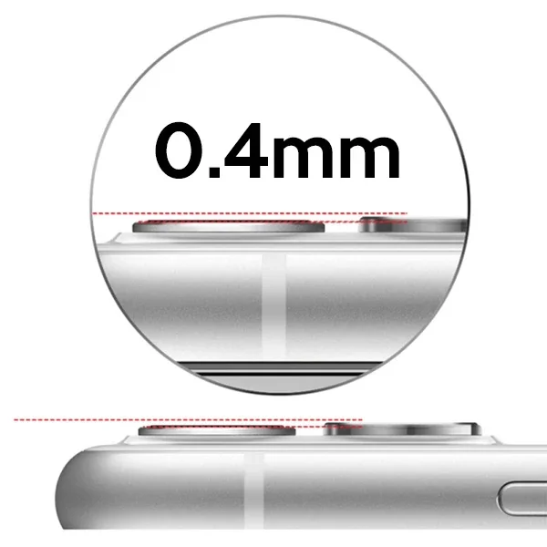 iPhone 11 6.1" 3D Metal Çerçeveli Kamera Lens Koruyucu - 4 Renk Temperli Cam