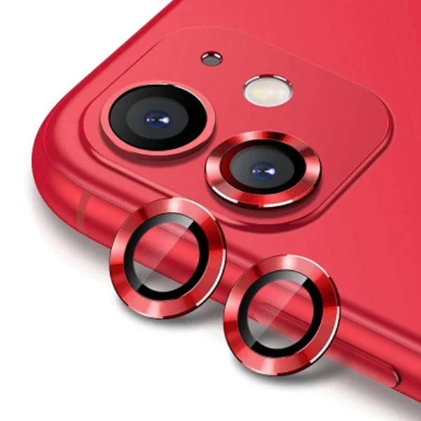 iPhone 11 6.1" 3D Metal Çerçeveli Kamera Lens Koruyucu - 4 Renk Temperli Cam