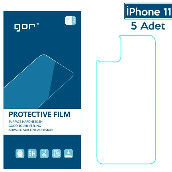 iPhone 11 Arka Koruyucu Jelatin, 5’li Set Çizilmez Cam Film