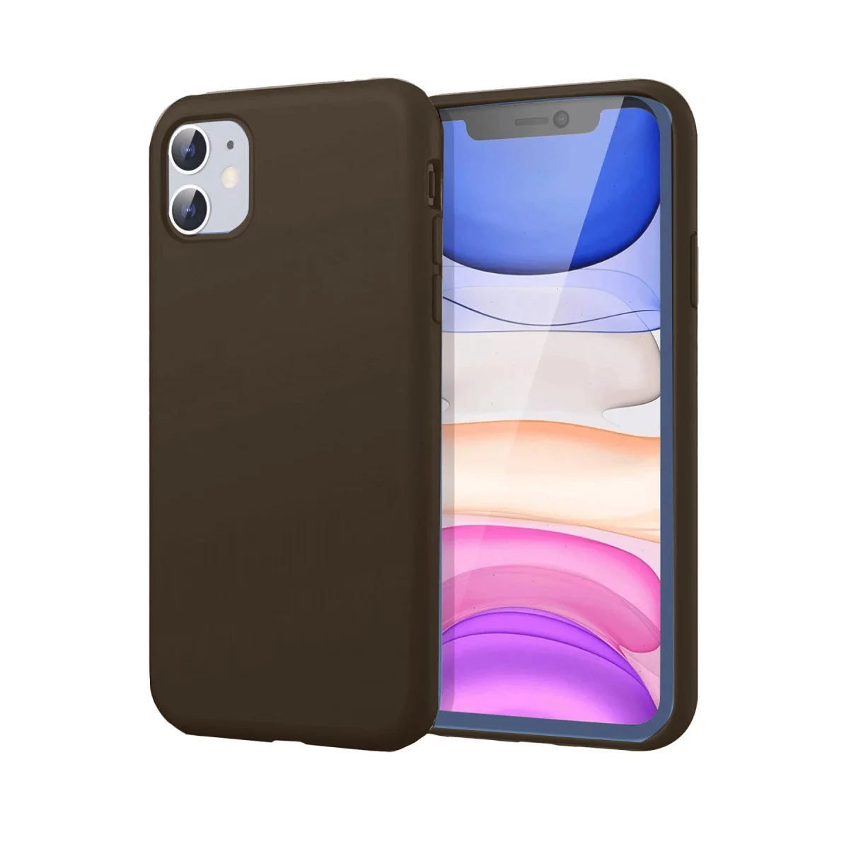 iPhone 11 First Serisi Silikon Kılıf - Kahverengi Premium Koruma
