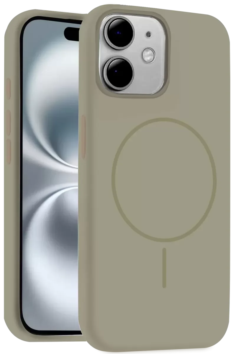 iPhone 11 ile Uyumlu MagSafe Kılıf - Çöl Titanyum