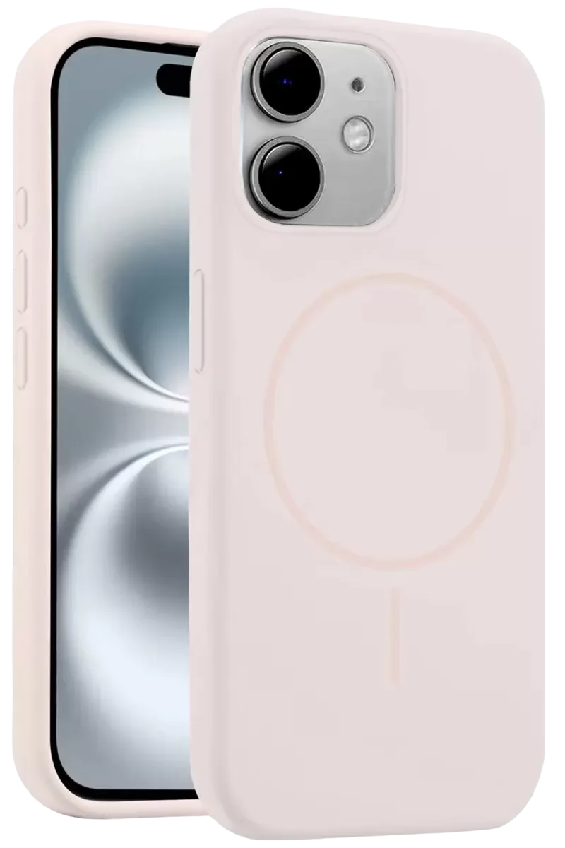 iPhone 11 ile Uyumlu MagSafe Kılıf Kapak - Pudra Renk