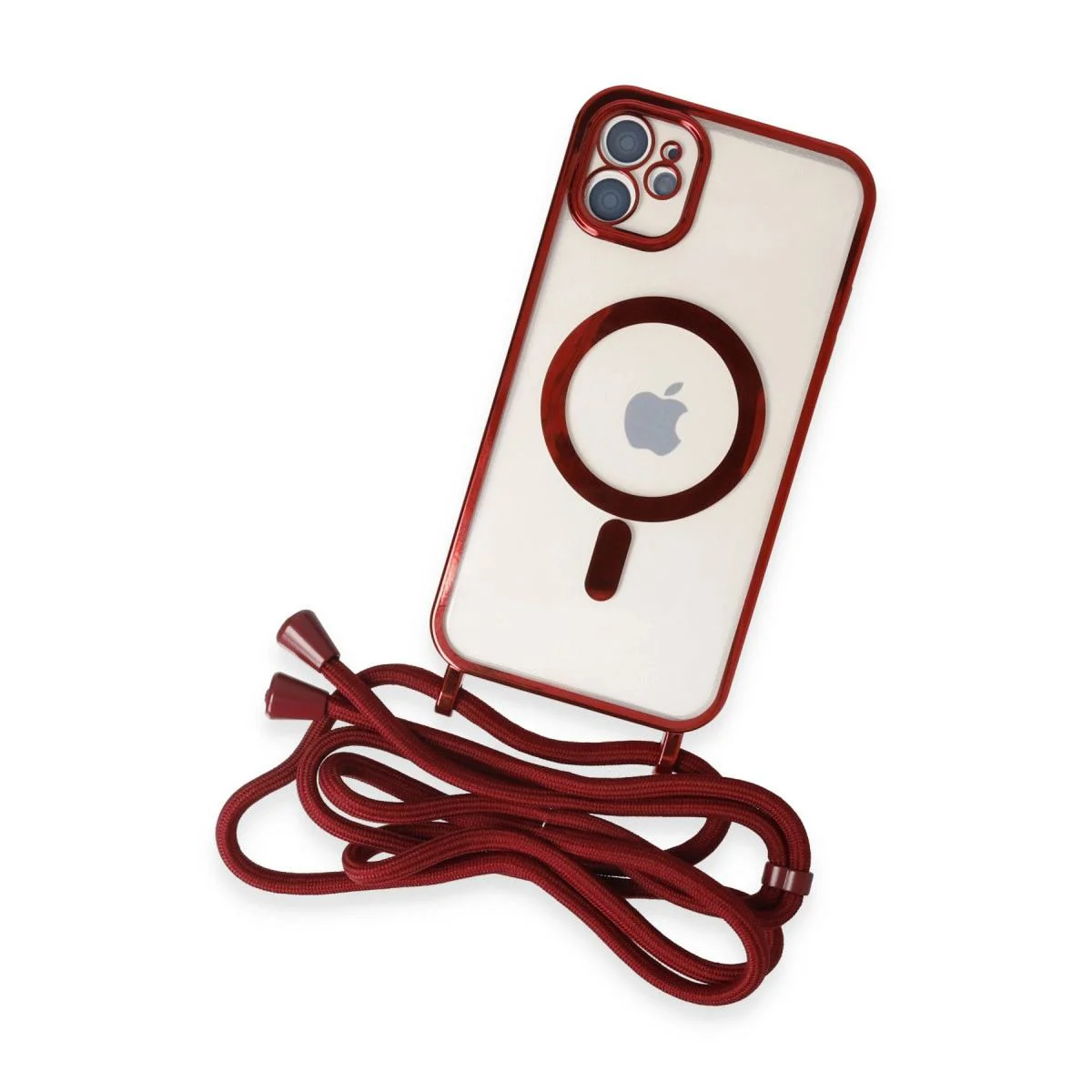 iPhone 11 ile Uyumlu Divo Lazer Askılı Magsafe Kılıf - Kırmızı iPhone 11 ile Uyumlu Divo Lazer Askılı Magsafe Kılıf - Kırmızı