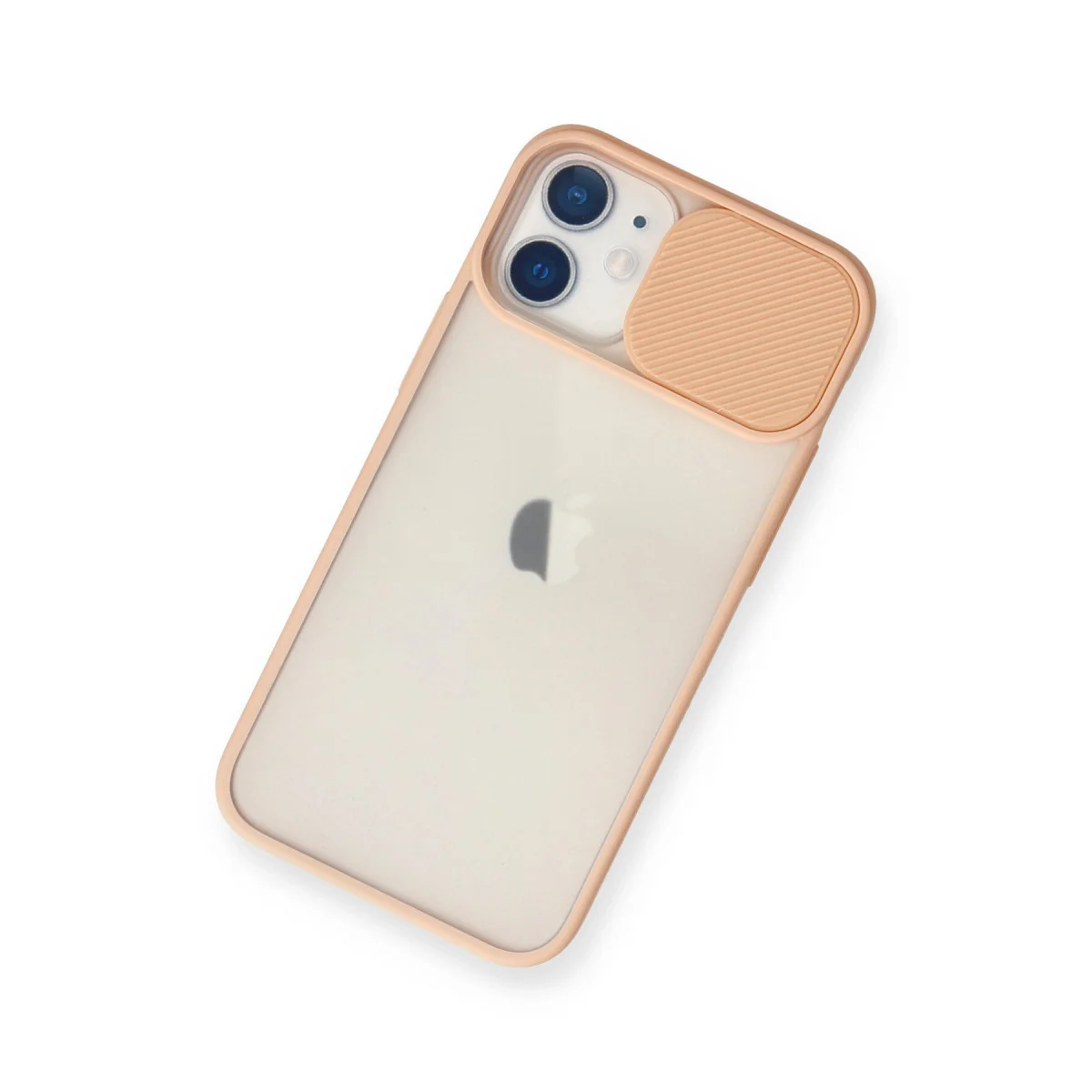 iPhone 11 Kamera Sürgülü Palm Buzlu Kılıf - Pembe & Şık Koruma