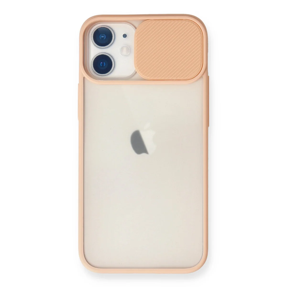 iPhone 11 Kamera Sürgülü Palm Buzlu Kılıf - Pembe & Şık Koruma