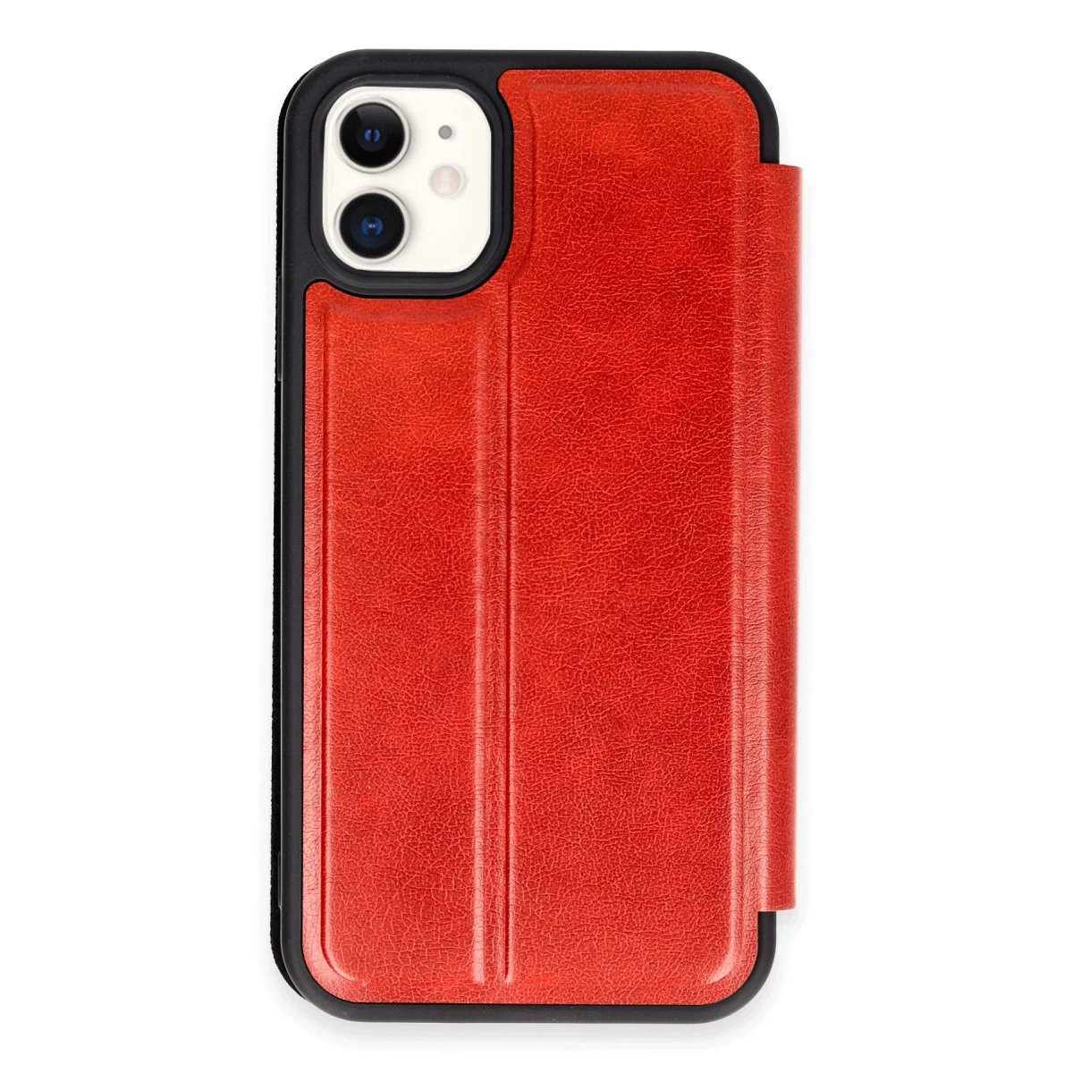 iPhone 11 Kılıf Flip Cover - Kırmızı ve Premium Koruma