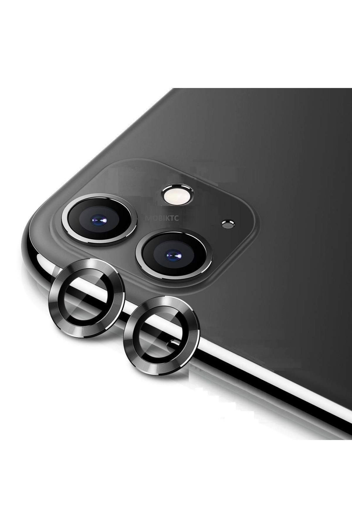 Iphone 11 Metal Çerçeveli (siyah) Kamera Koruma Lensi