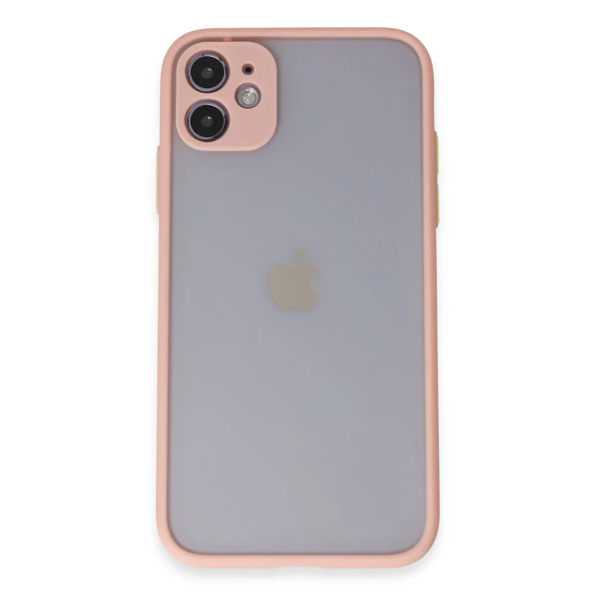 iPhone 11 Montreal Silikon Kılıf - Pembe Kamera Korumalı, Darbe Emici ve Mat Arka Panel