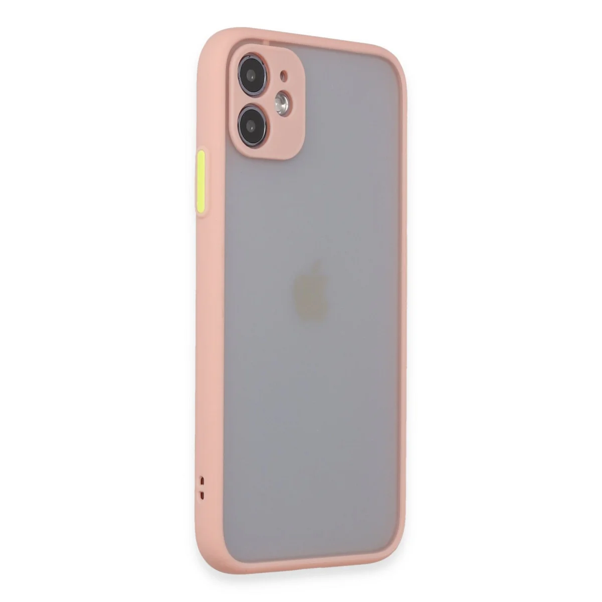 iPhone 11 Montreal Silikon Kılıf - Pembe Kamera Korumalı, Darbe Emici ve Mat Arka Panel