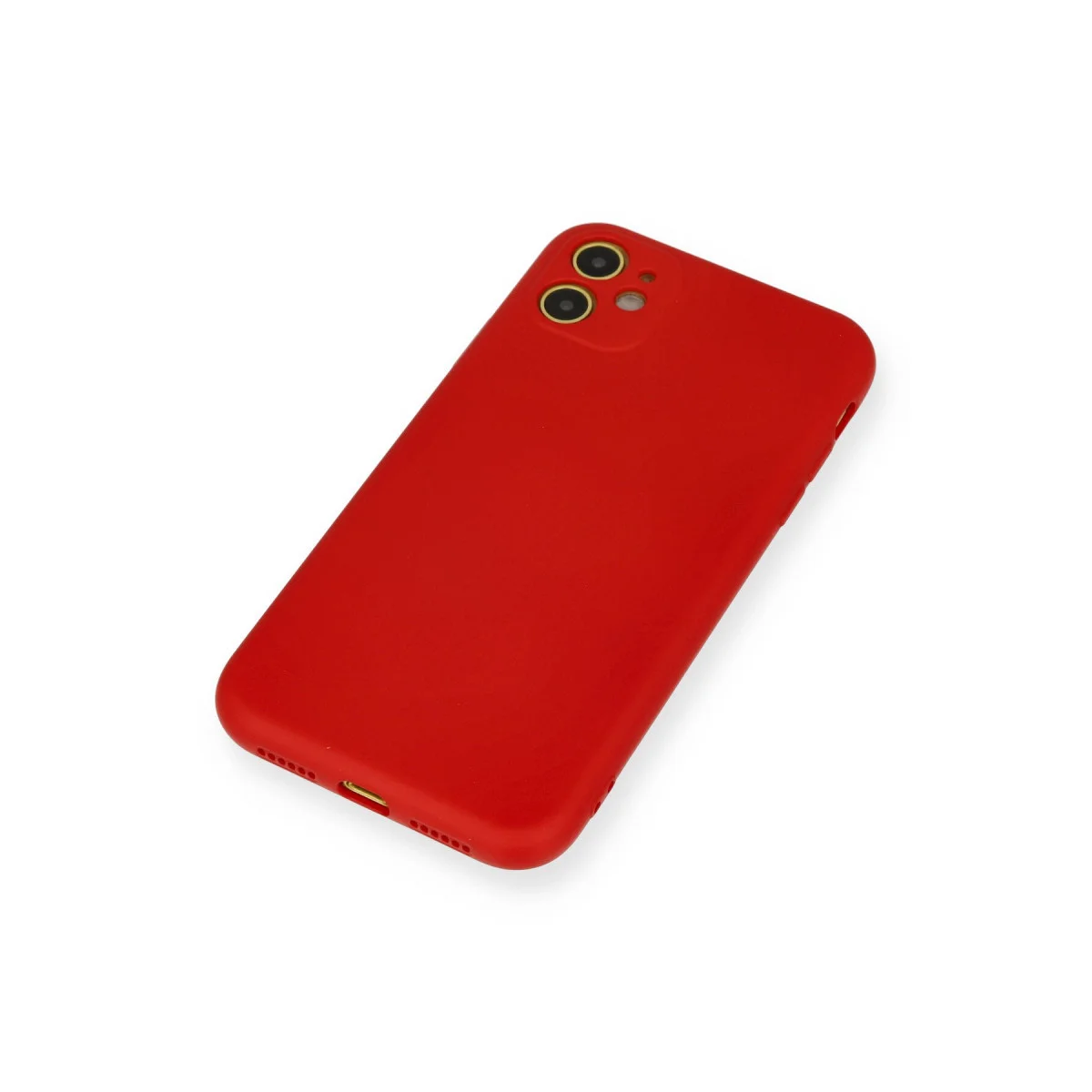 iPhone 11 Nano İçi Kadife Silikon Kılıf - Kırmızı (Maksimum Koruma ve Stil)