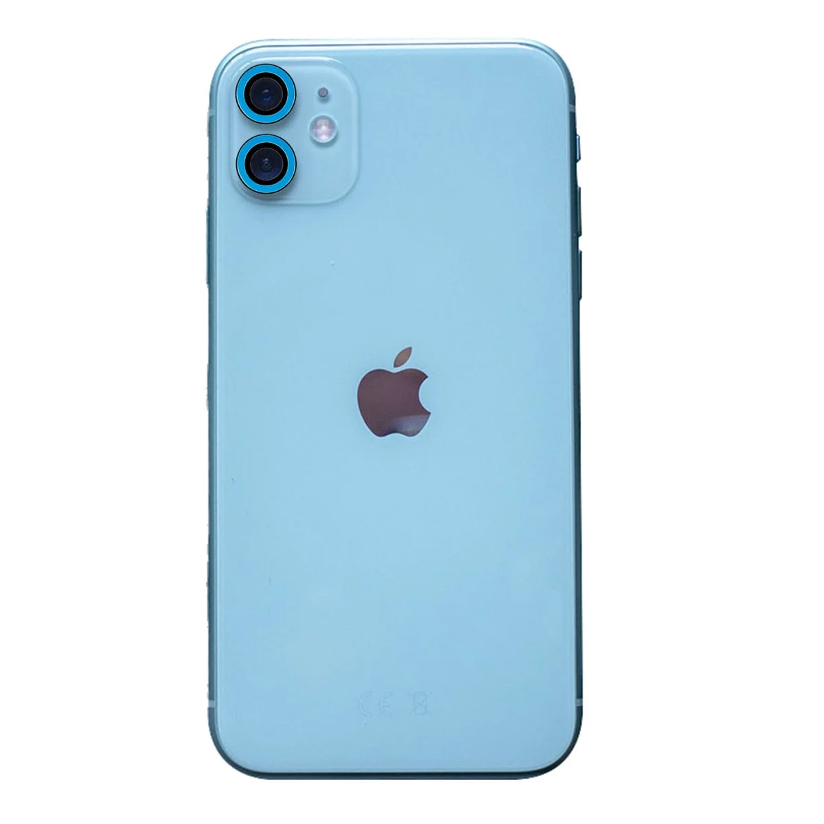iPhone 11 Neon Fosforlu Kamera Lensi - Mavi Estetik Koruma