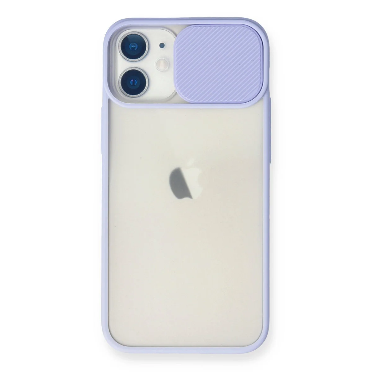 iPhone 11 Palm Buzlu Silikon Kılıf - Kamera Koruma Lila