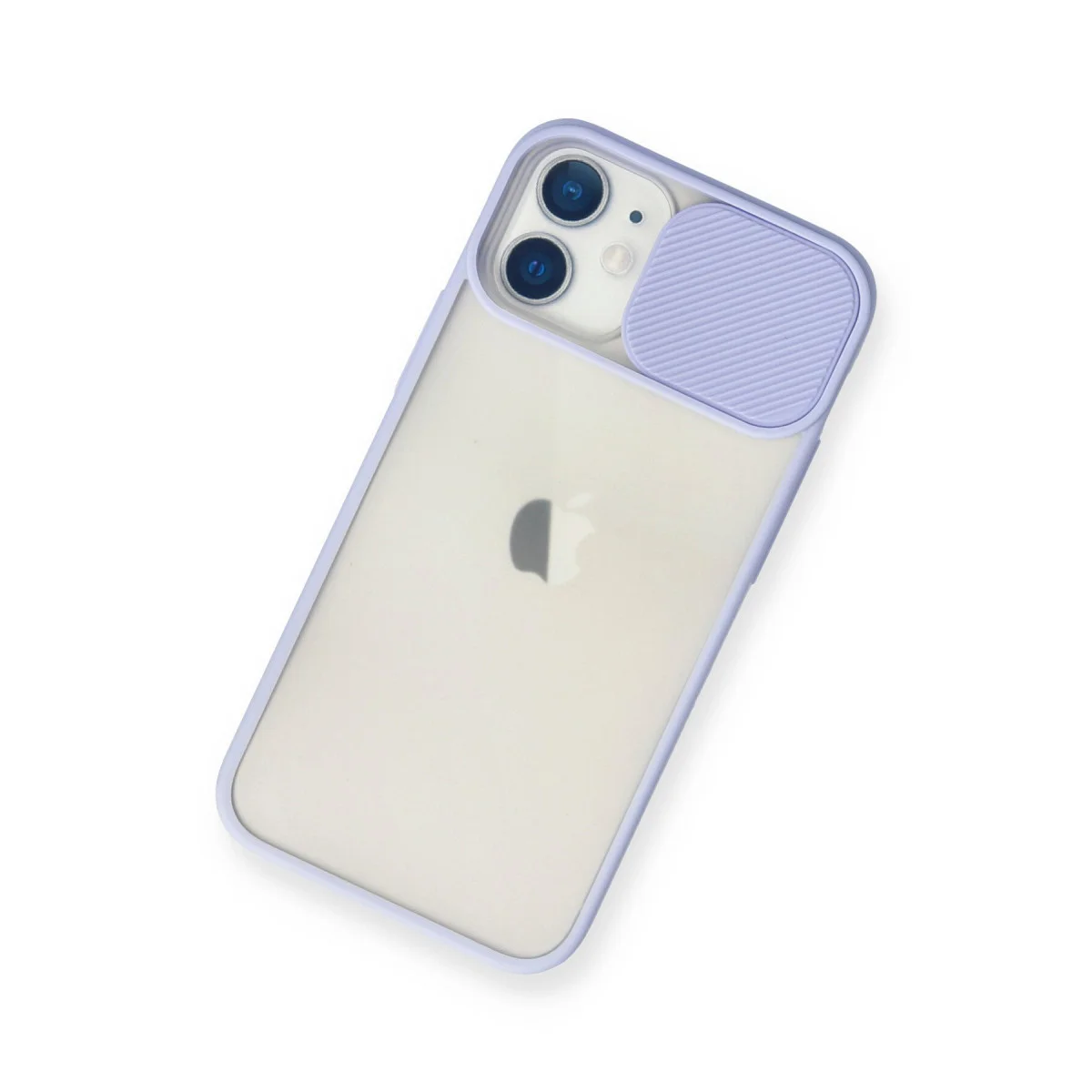 iPhone 11 Palm Buzlu Silikon Kılıf - Kamera Koruma Lila