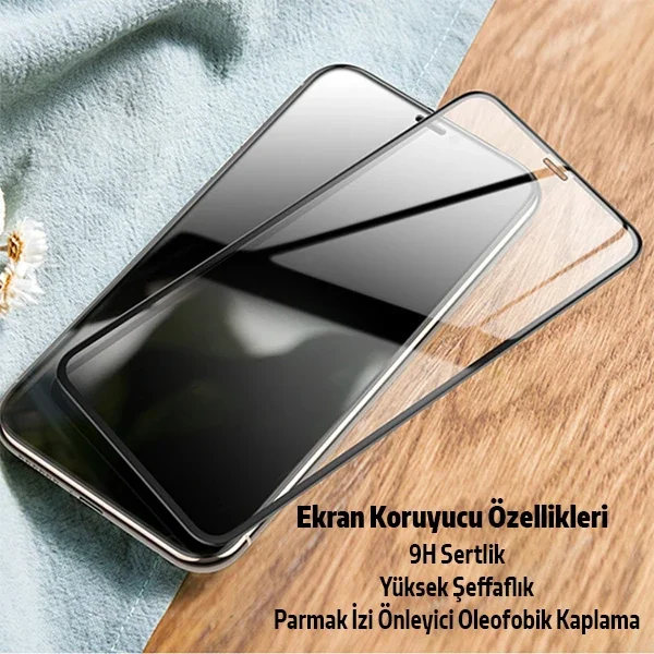 iPhone 11 Pro 2in1 Full Glue Kamera Lens & Ekran Koruyucu Cam Set - Çizilmeye Karşı 5 Katman Dayanıklı
