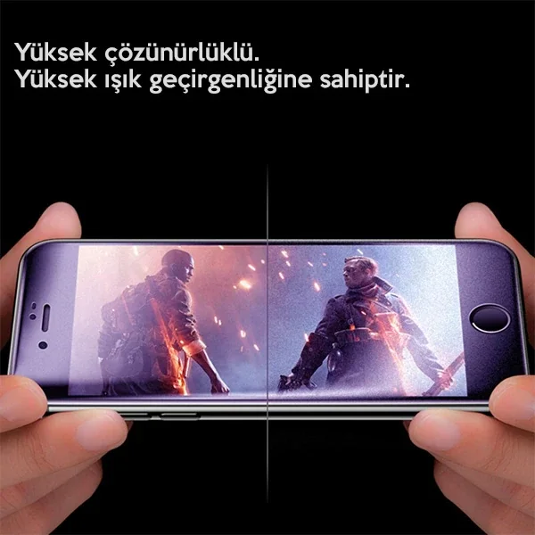 iPhone 11 Pro Blue Light Cam Ekran Koruyucu – Göz Yorgunluğu Önleyici 9H 3D Full Cover
