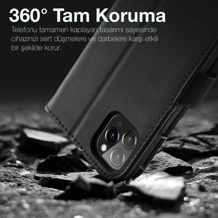 iPhone 11 Pro Cüzdanlı Kılıf - Manyetik Kapaklı RFID Koruma