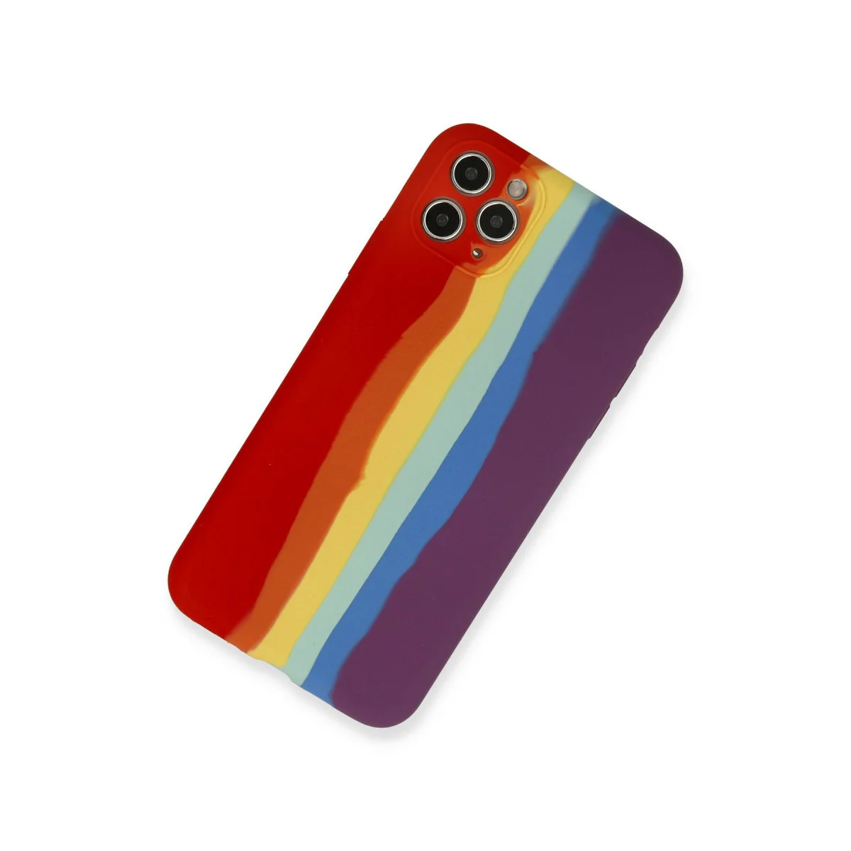 iPhone 11 Pro Ebruli Lansman Silikon Kılıf - Kırmızı-Mor