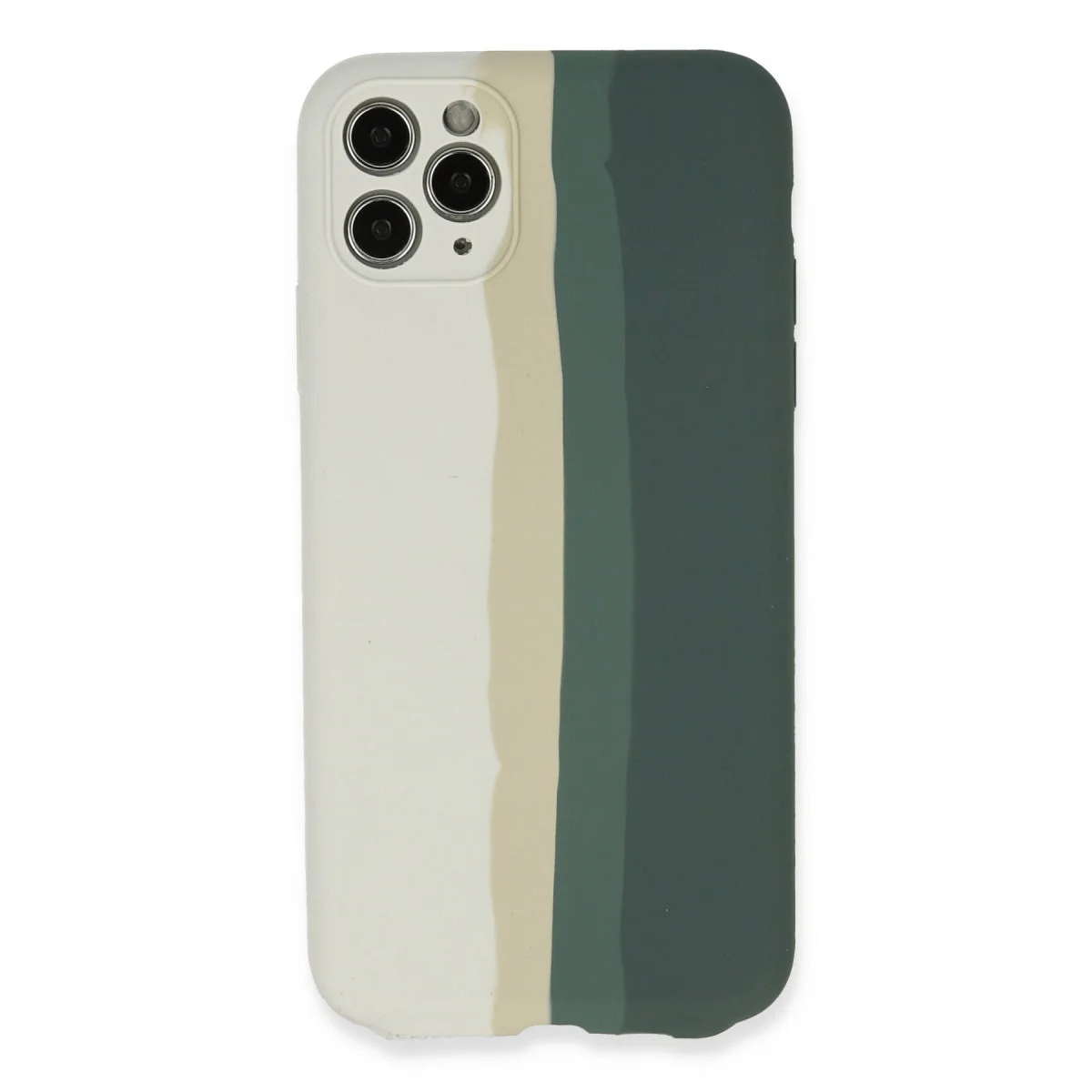 iPhone 11 Pro Ebruli Lansman Silikon Kılıf - Beyaz Gri