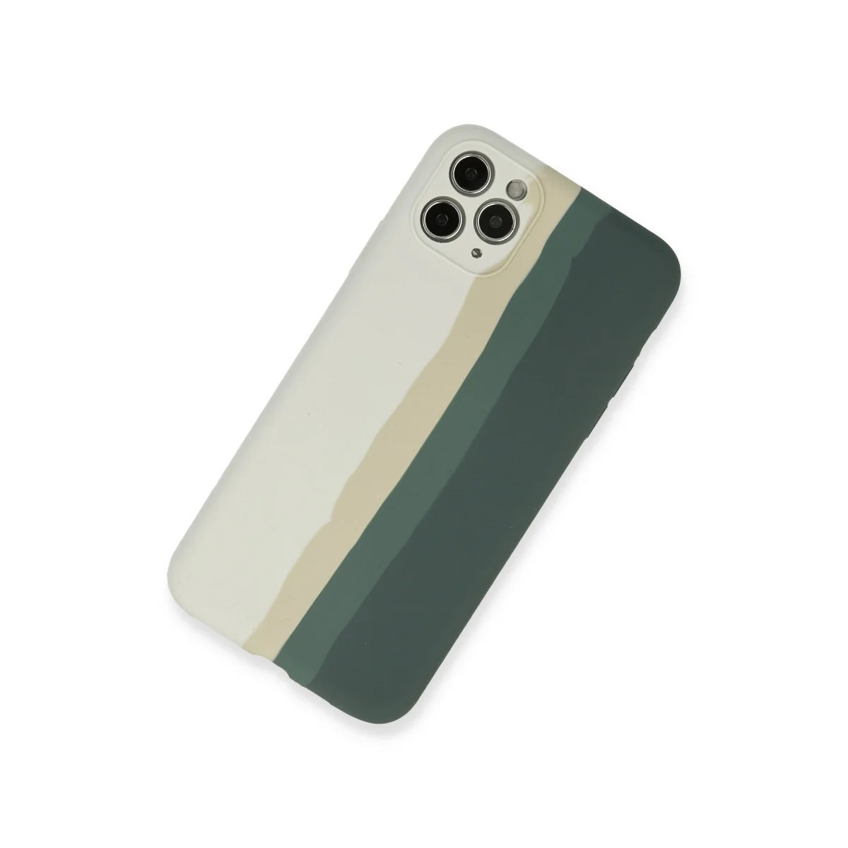 iPhone 11 Pro Ebruli Lansman Silikon Kılıf - Beyaz Gri