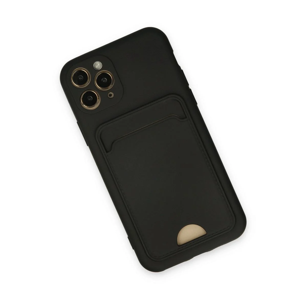 iPhone 11 Pro ile Uyumlu Kartvizitli Silikon Kılıf - Siyah