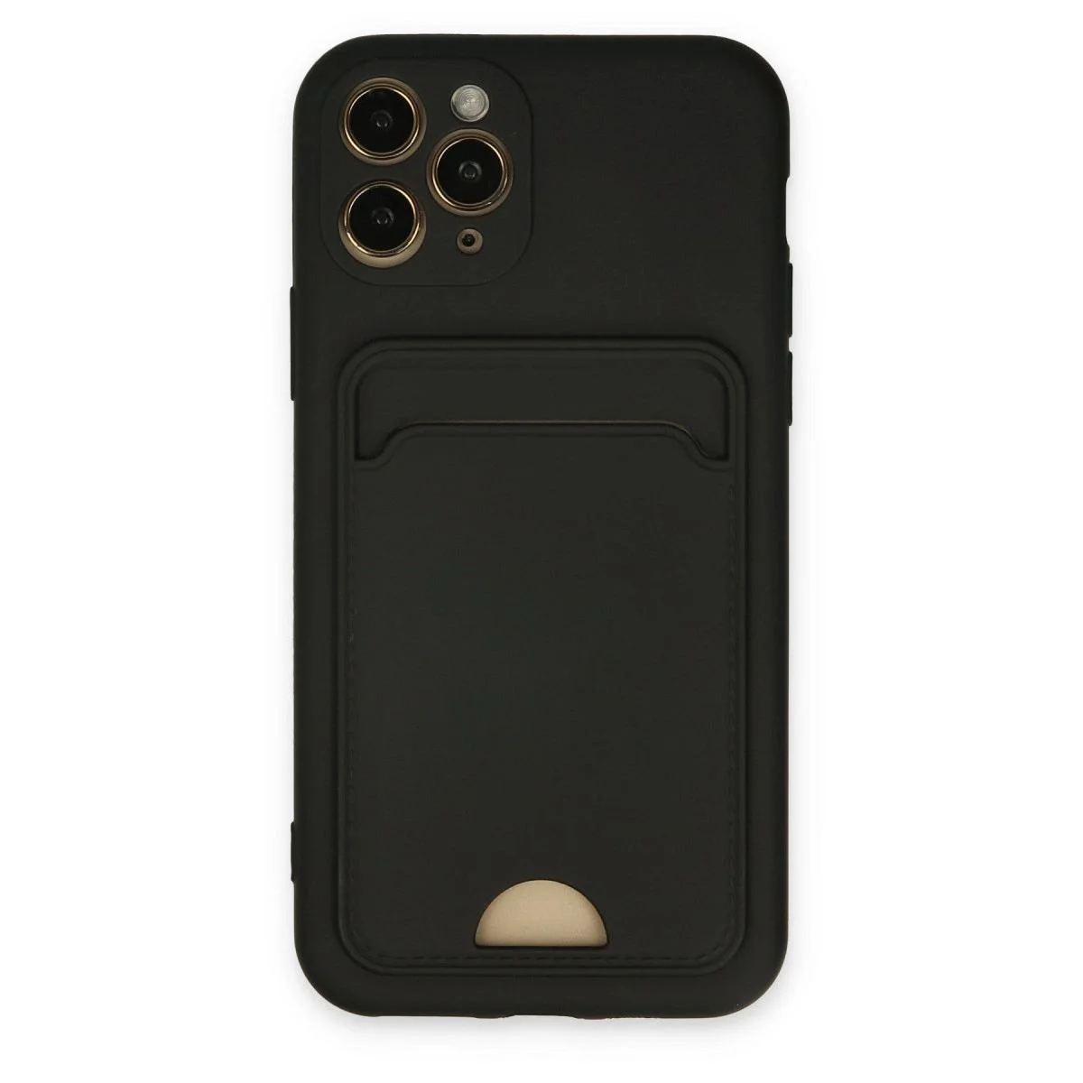 iPhone 11 Pro ile Uyumlu Kartvizitli Silikon Kılıf - Siyah