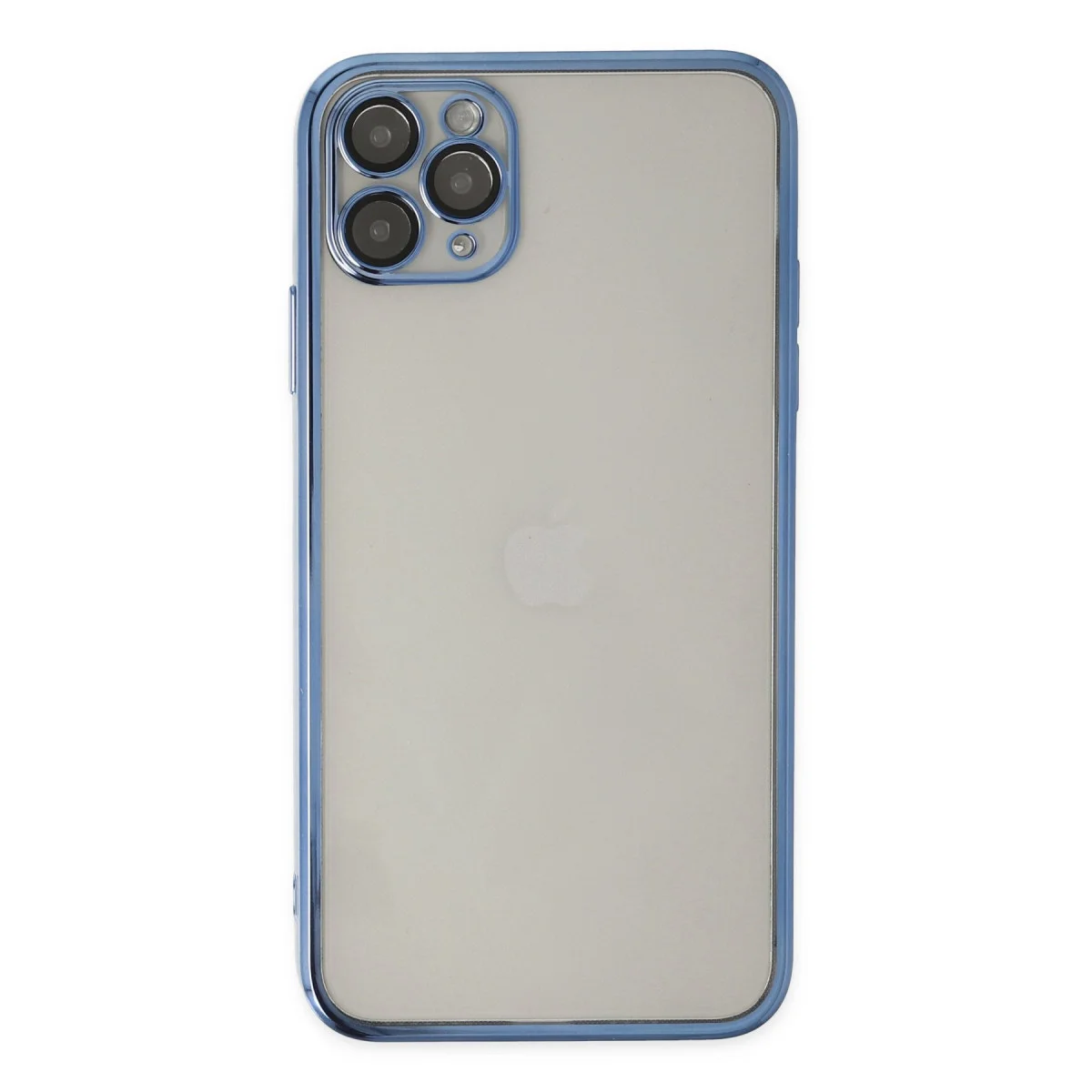 iPhone 11 Pro Kılıf Razer Lensli Silikon - Açık Mavi (Tam Kalıp, 4 Köşe Airbag ve Estetik Tasarım)