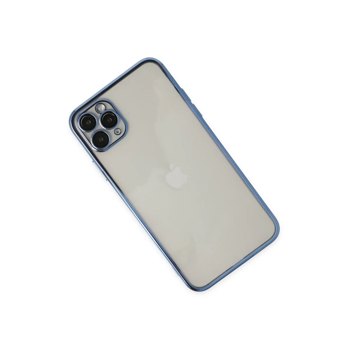 iPhone 11 Pro Kılıf Razer Lensli Silikon - Açık Mavi (Tam Kalıp, 4 Köşe Airbag ve Estetik Tasarım)