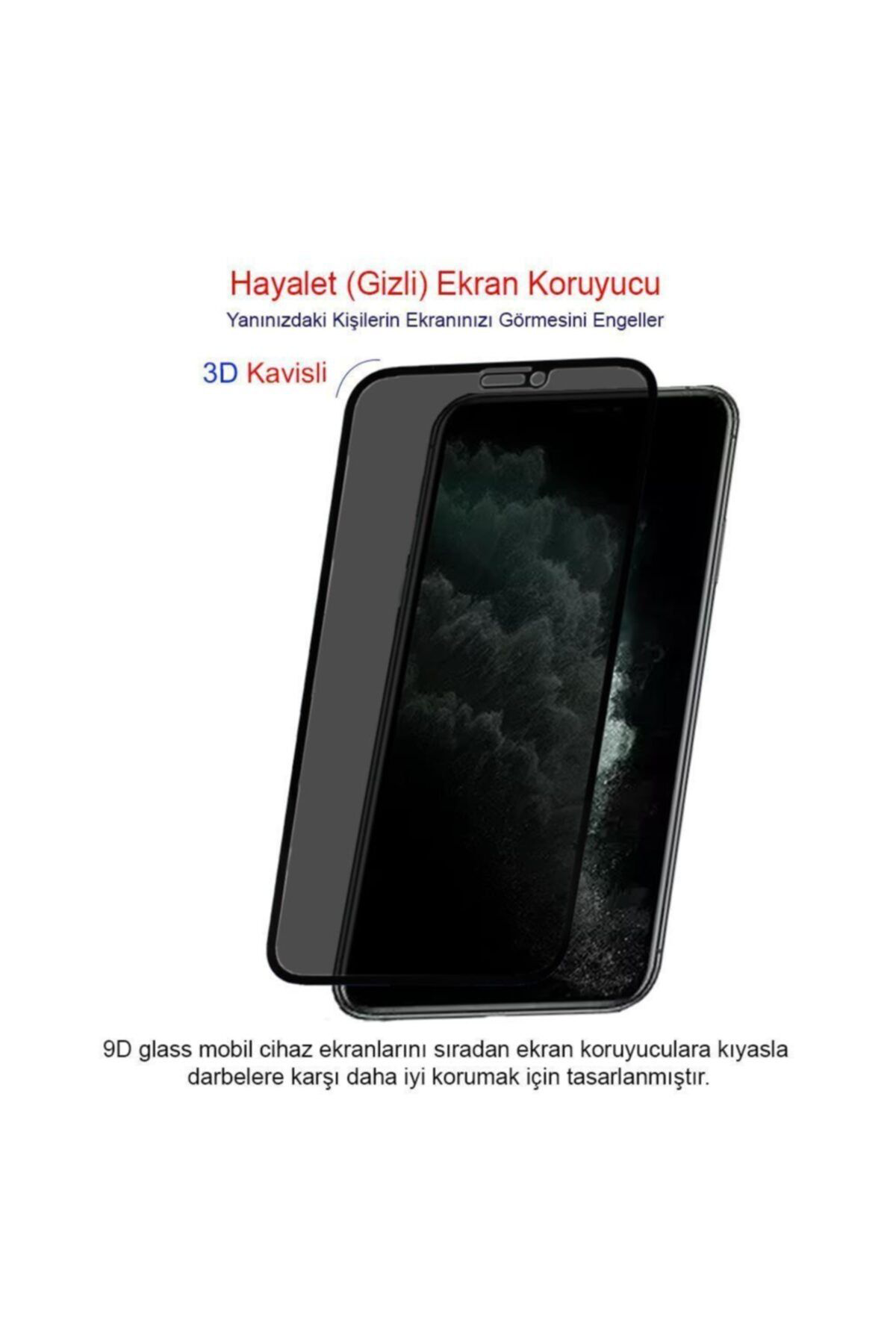 Iphone 11 Pro Max Siyah Gizlilik Filtreli Privacy Hayalet Ekran K