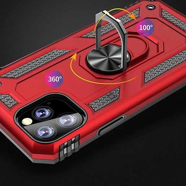 iPhone 11 Pro Max 6.5" Zırhlı Yüzüklü Kılıf - Darbeye Dayanıklı Ring Armor