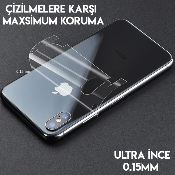 iPhone 11 Pro Max 6.5 Hidrojel Hayalet Arka Yan Tam Kaplama Film - Ultra İnce 0.15mm Koruyucu