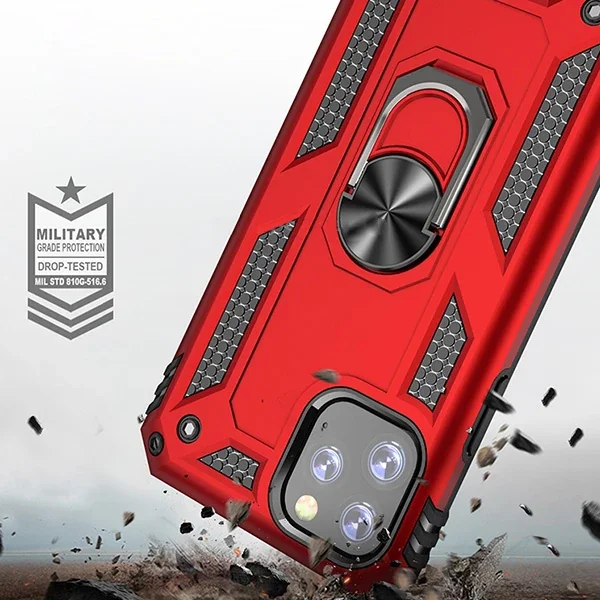 iPhone 11 Pro Max 6.5" Zırhlı Yüzüklü Kılıf - Darbeye Dayanıklı Ring Armor