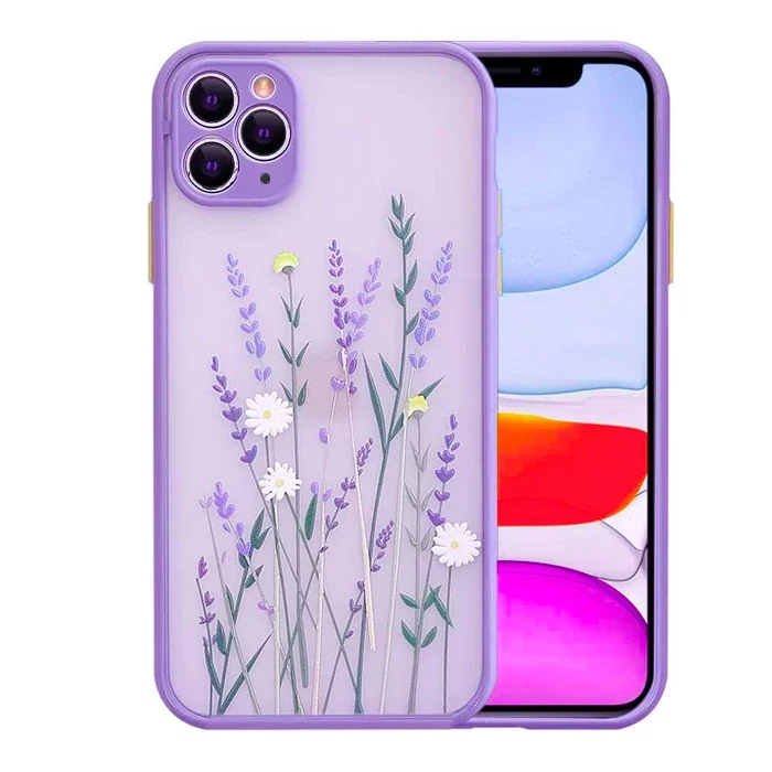 iPhone 11 Pro Max 6.5inç Kamera Korumalı Çiçek Desenli Silikon Kılıf-1852