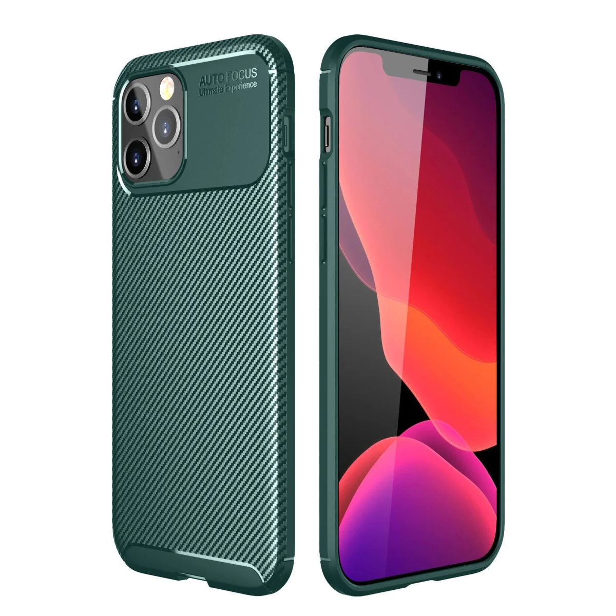 iPhone 11 Pro Max Auto Focus Karbon Kılıf - Yeşil