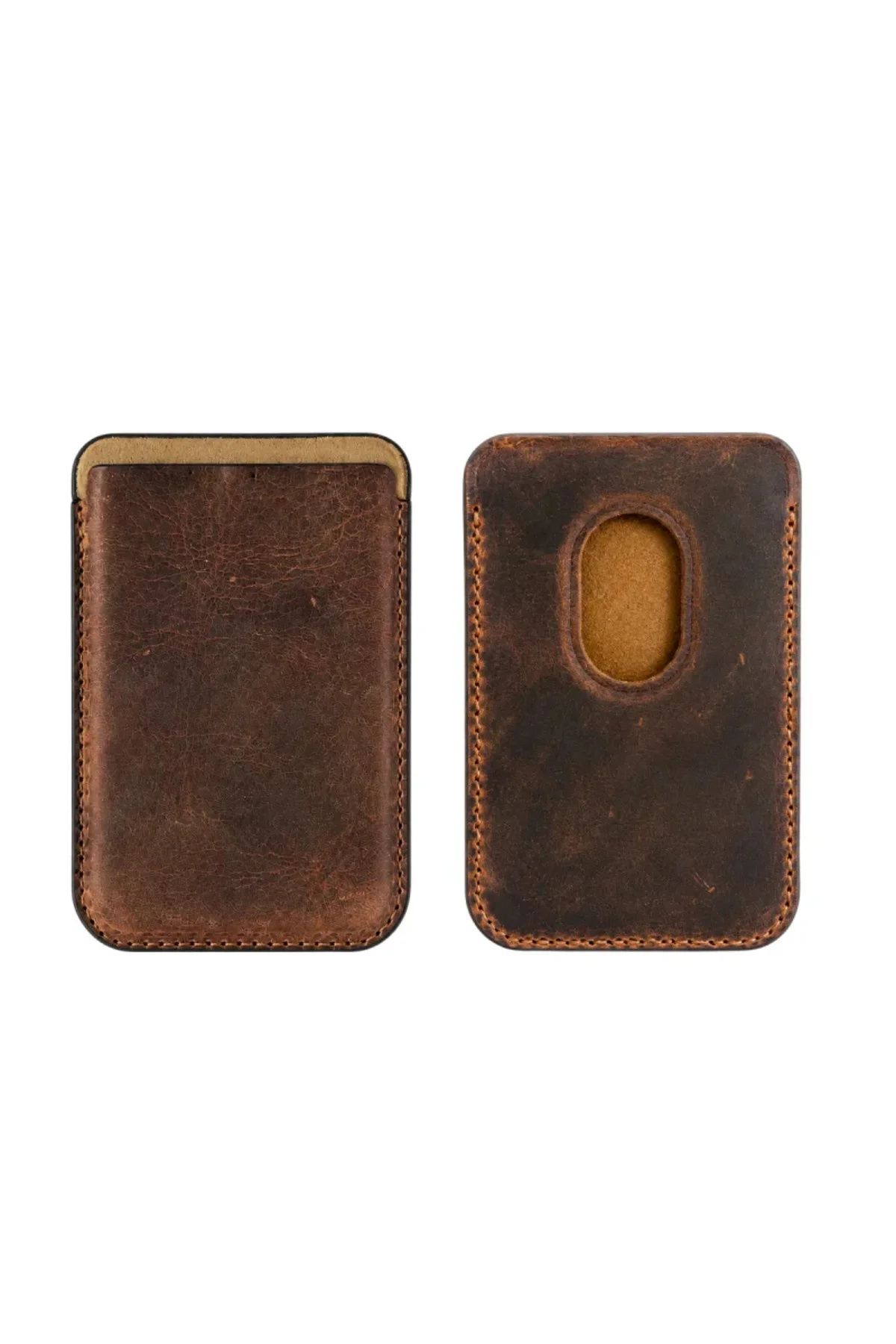 iPhone 11 Pro Max Heritage Hakiki Deri Cüzdan Magsafe Vintage Kahverengi