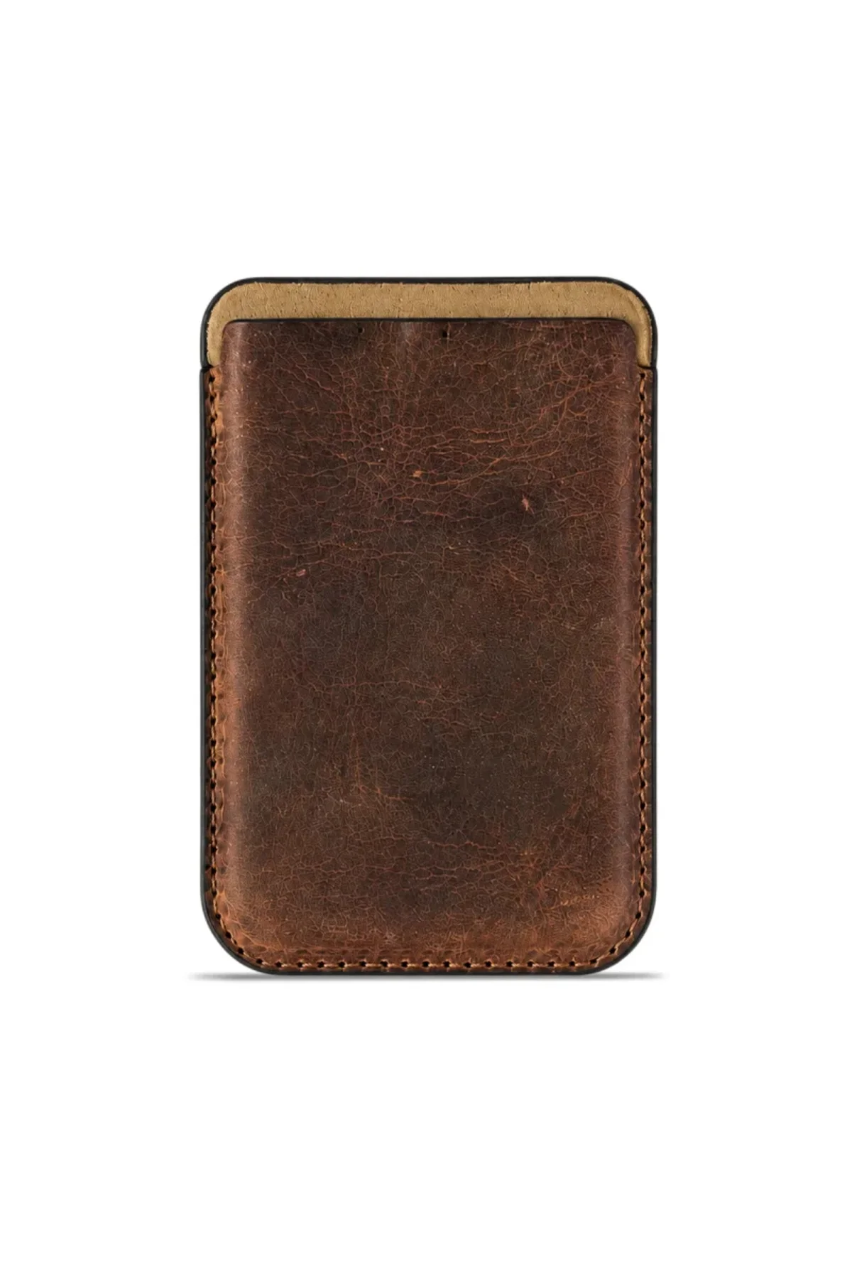 iPhone 11 Pro Max Heritage Hakiki Deri Cüzdan Magsafe Vintage Kahverengi