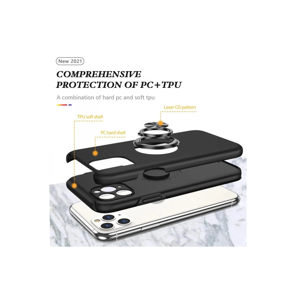 iPhone 11 Pro Max ile Uyumlu Elit Yüzüklü Kapak Kılıf - Siyah Fiyatı, Yorumları ve Özellikleri