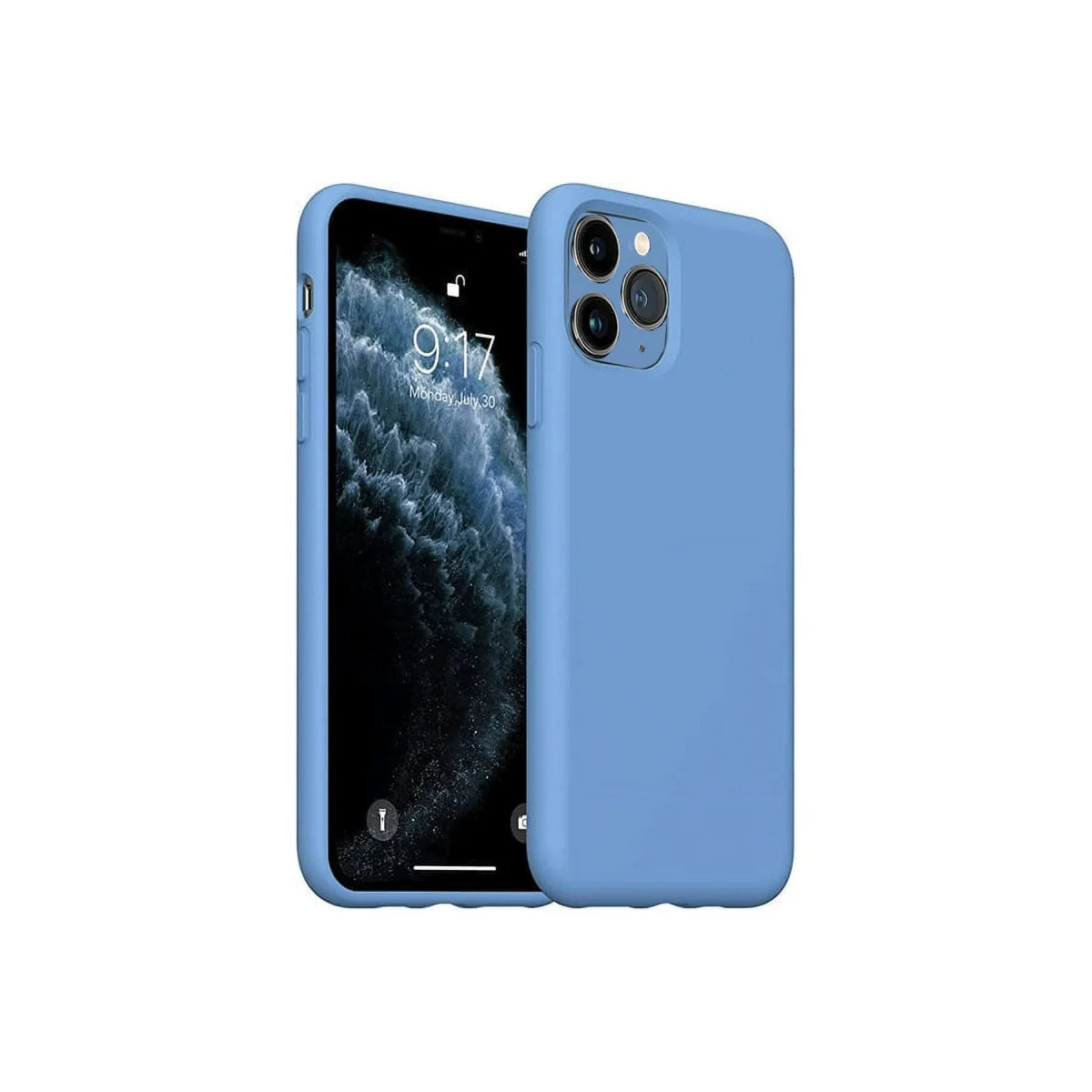 iPhone 11 Pro Max Kadife Silikon Kılıf Nano İçi Mavi - Ultra Şık ve Koruyucu