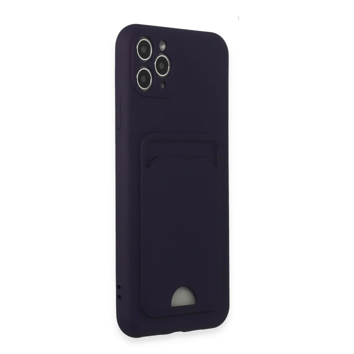 iPhone 11 Pro Max Kartvizitli Silikon Kılıf Derin Mor - Premium Koruma ve İşlemci