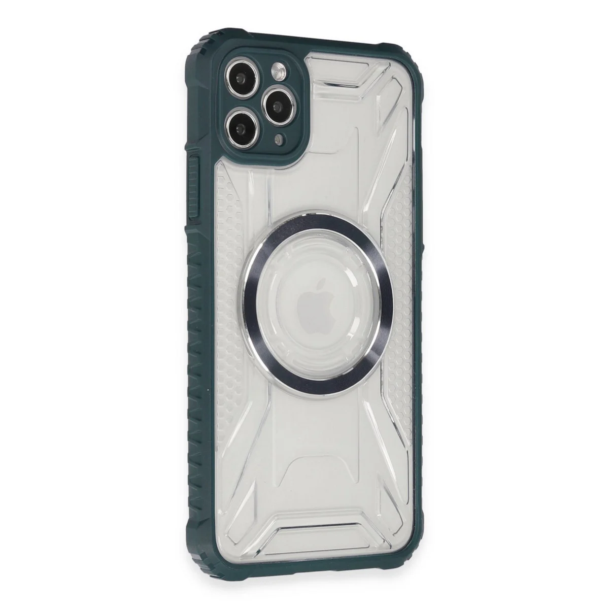 iPhone 11 Pro Max Kılıf - Koyu Yeşil Prag Magneticsafe ve Kamera Koruma
