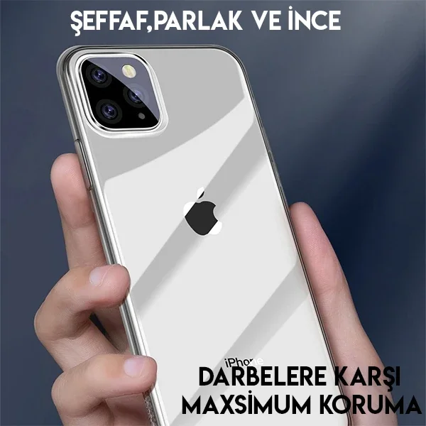 iPhone 11 Pro Max Kılıfı Şeffaf Sararma Önleyici Silikon – 6.5" Ultra İnce Koruyucu