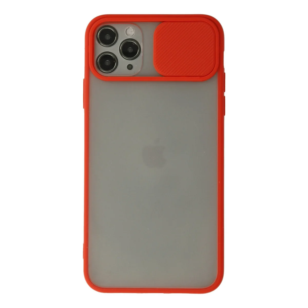 iPhone 11 Pro Max Kılıf Silikon Kamera Sürgülü Kırmızı - Şık Koruma