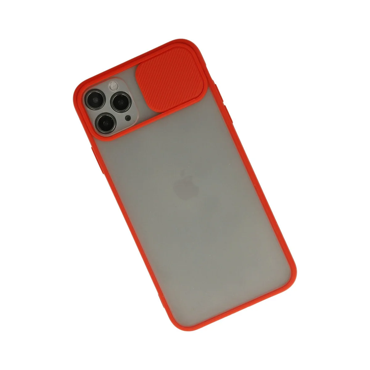 iPhone 11 Pro Max Kılıf Silikon Kamera Sürgülü Kırmızı - Şık Koruma
