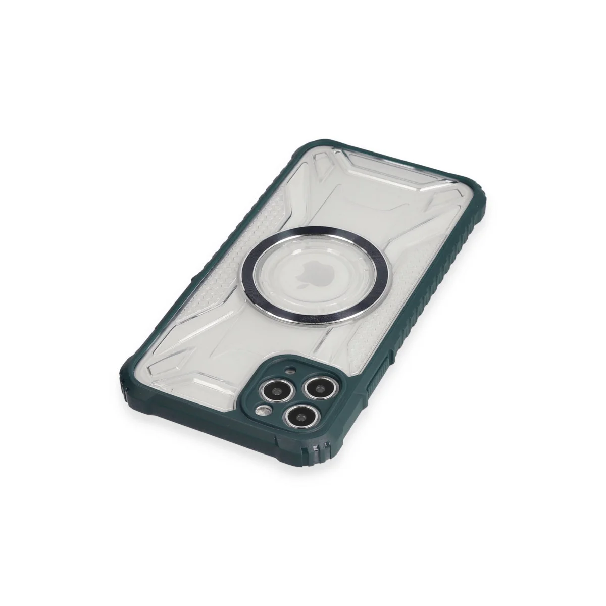 iPhone 11 Pro Max Kılıf - Koyu Yeşil Prag Magneticsafe ve Kamera Koruma