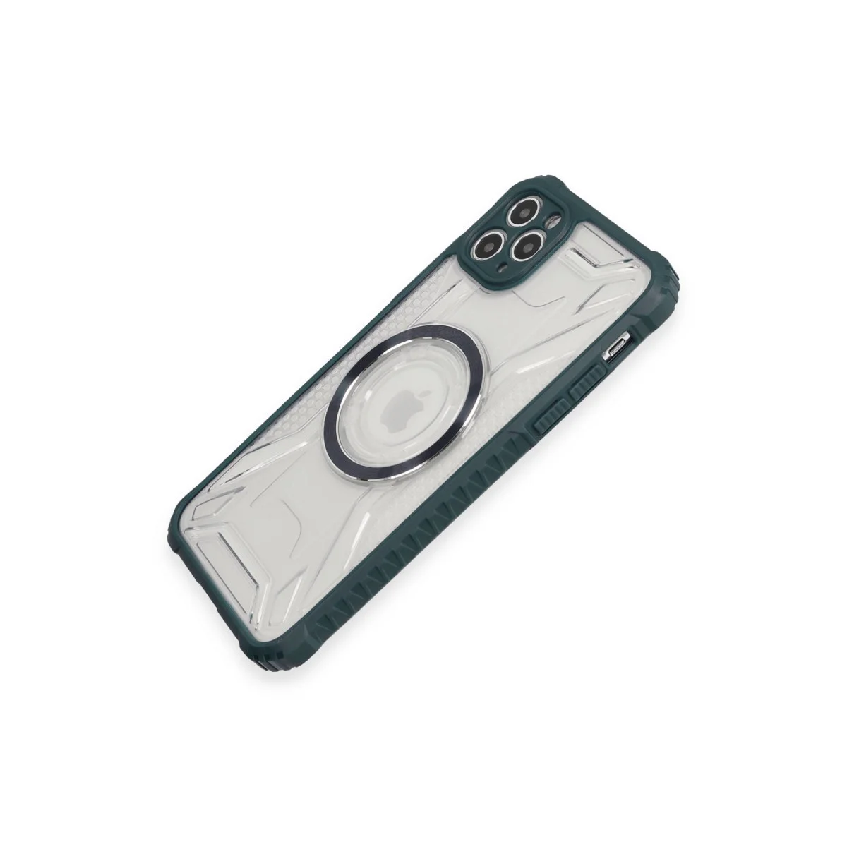 iPhone 11 Pro Max Kılıf - Koyu Yeşil Prag Magneticsafe ve Kamera Koruma