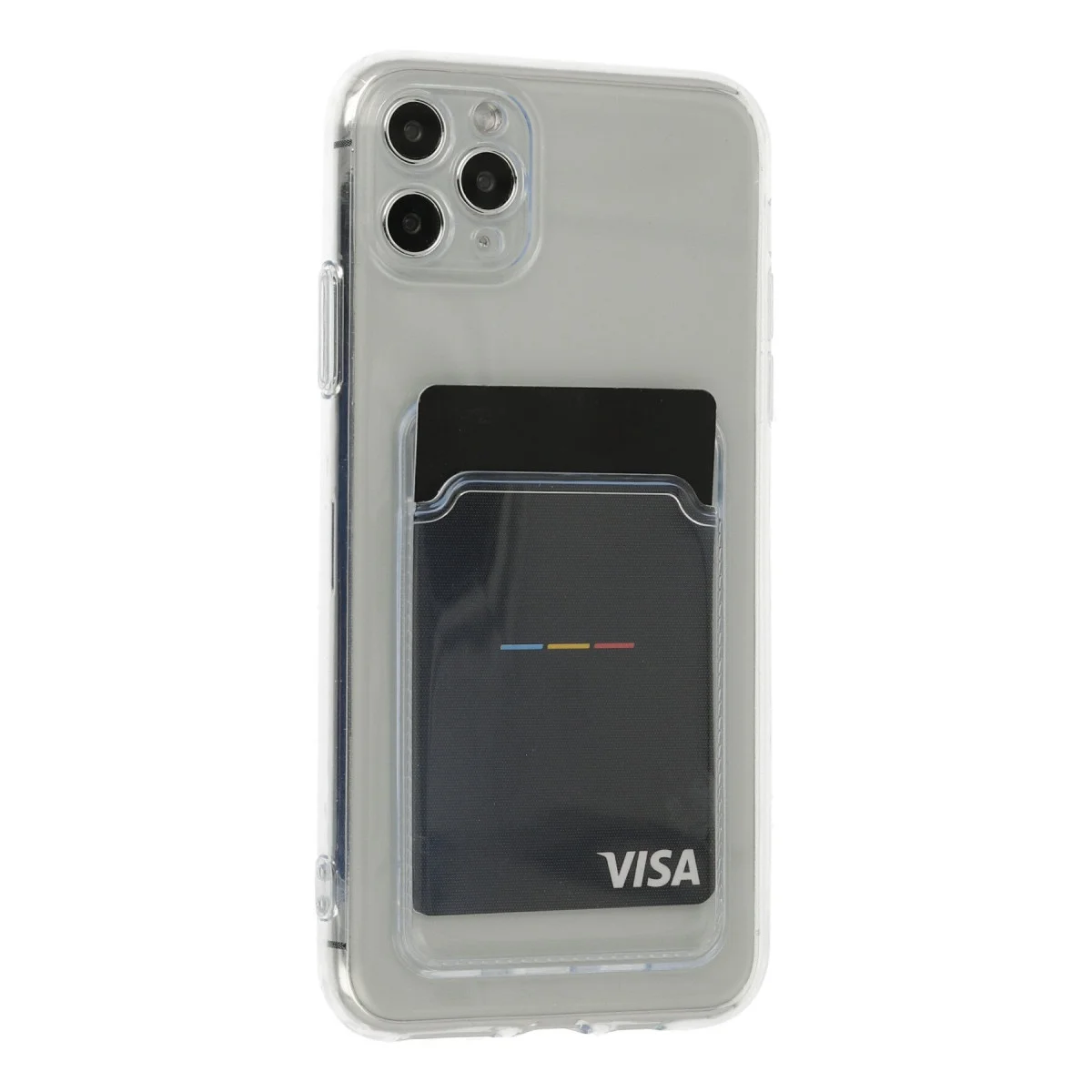 iPhone 11 Pro Max Kılıf - Ultra Şeffaf Silikon ve Kart Yuvası ile Premium Koruma