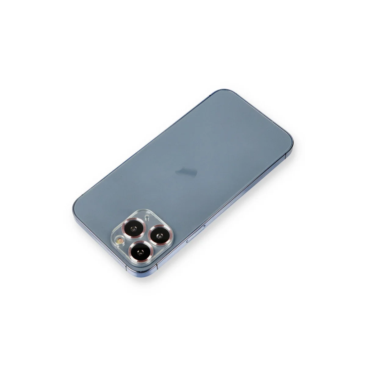 iPhone 11 Pro Max Metal Kamera Lens Koruma Camı - Mor ve Şeffaf