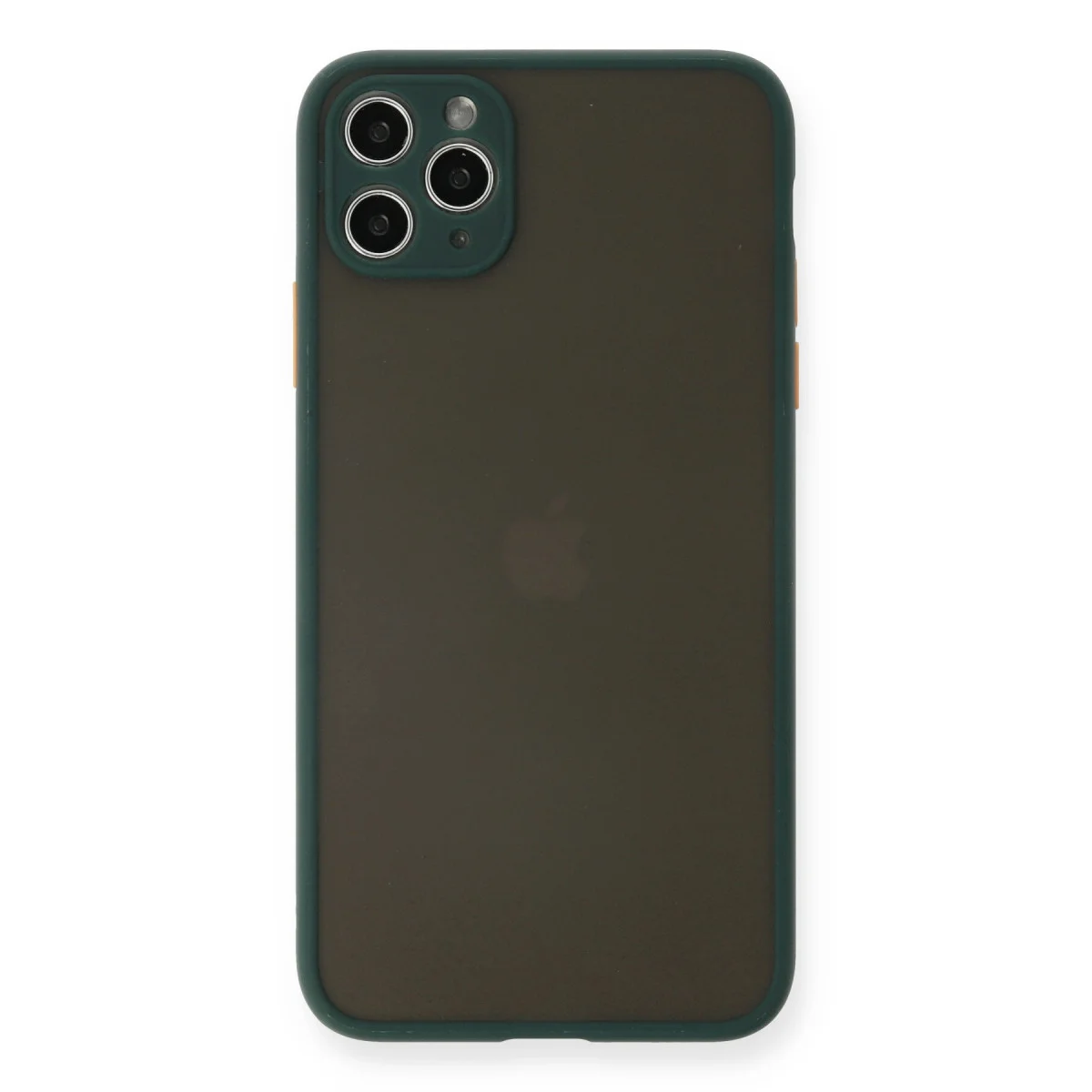 iPhone 11 Pro Max Montreal Silikon Kılıf Yeşil - Kamera Korumalı & Mat Arka Panel