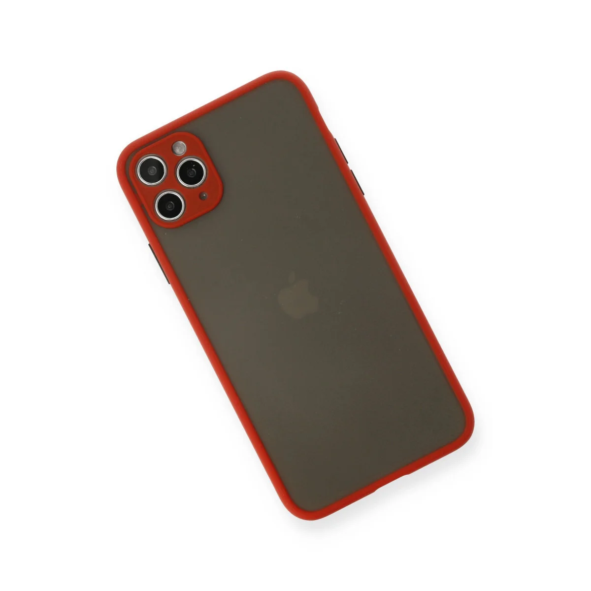 iPhone 11 Pro Max Montreal Kılıf - Kırmızı, Kamera Korumalı, Darbe Emici, Mat